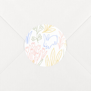 Stickers pour enveloppes naissance Dans mon jardin bleu