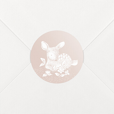 Stickers pour enveloppes naissance rose histoire du soir (faon) rose Stickers pour enveloppes naissance rose histoire du soir (faon) rose