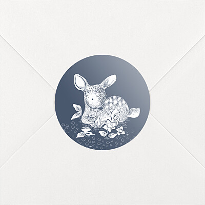 Stickers pour enveloppes naissance histoire du soir (faon) bleu Stickers pour enveloppes naissance histoire du soir (faon) bleu