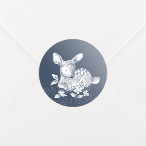 Stickers pour enveloppes naissance Histoire du soir (faon) bleu Stickers pour enveloppes naissance Histoire du soir (faon) bleu