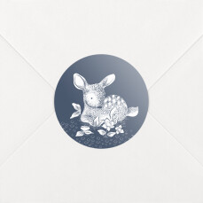 Stickers pour enveloppes naissance Histoire du soir (faon) Bleu