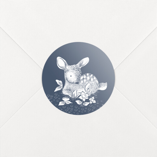 Stickers pour enveloppes naissance Histoire du soir (faon) Bleu - Vue 1