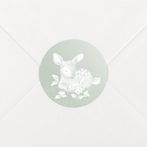 Stickers pour enveloppes naissance Histoire du soir (faon) Vert