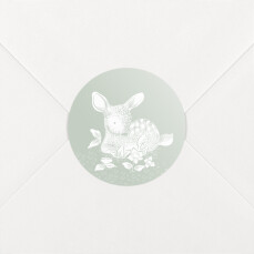 Stickers pour enveloppes naissance Histoire du soir (faon) Vert Stickers pour enveloppes naissance Histoire du soir (faon) Vert