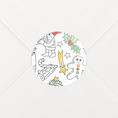 Stickers pour enveloppes vœux blanc à colorier ! by omy blanc Stickers pour enveloppes vœux blanc à colorier ! by omy blanc
