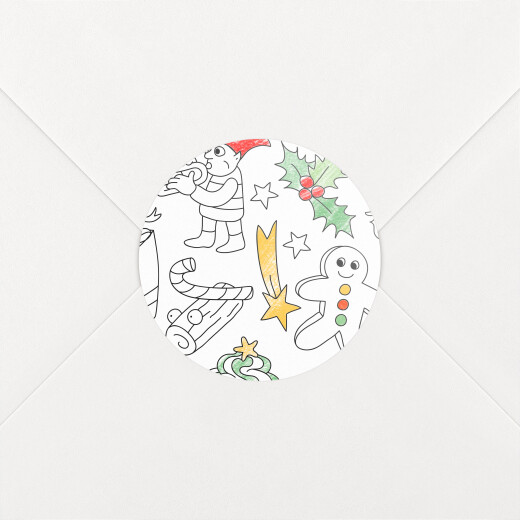Stickers pour enveloppes vœux À colorier ! by OMY blanc - Vue 1