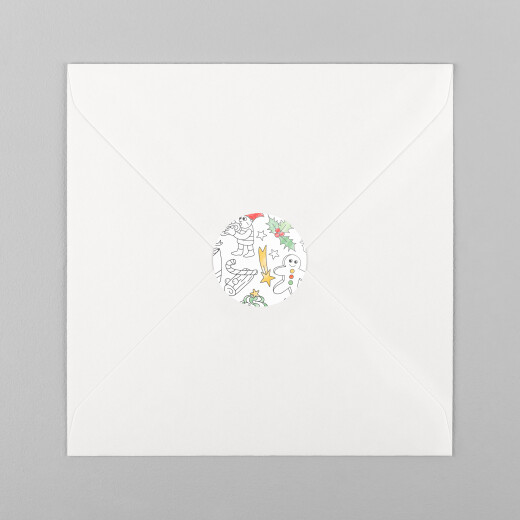 Stickers pour enveloppes vœux À colorier ! by OMY blanc - Vue 2