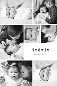 Faire-part de naissance premiers souvenirs blanc Faire-part de naissance premiers souvenirs blanc