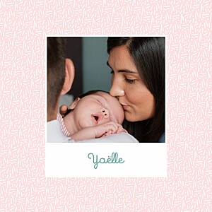 Faire-part de naissance tomoë paillettes rose Faire-part de naissance tomoë paillettes rose