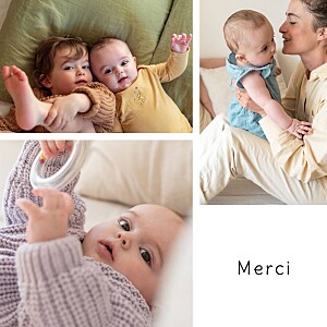 Carte de remerciement blanc premiers souvenirs blanc Carte de remerciement blanc premiers souvenirs blanc