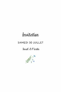Carton d'invitation mariage cadre fleuri (portrait) Carton d'invitation mariage cadre fleuri (portrait)