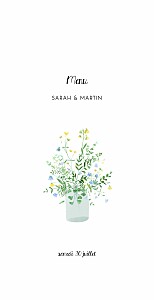 Menu de mariage cadre fleuri (4 pages) blanc Menu de mariage cadre fleuri (4 pages) blanc