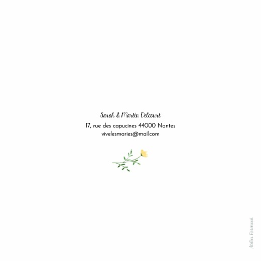 Carte de remerciement mariage Cadre fleuri (4 pages) blanc - Page 4