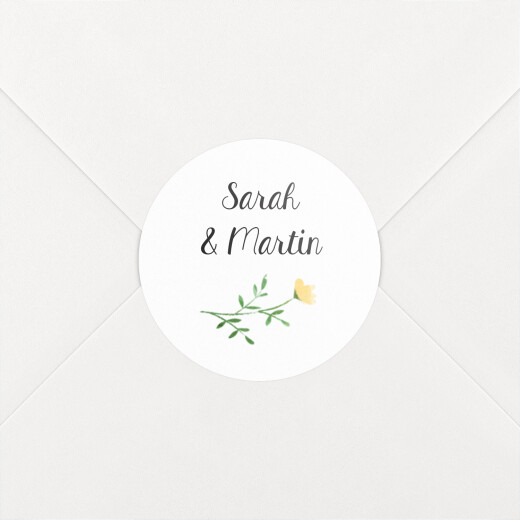Stickers pour enveloppes mariage Cadre Fleuri Blanc - Vue 1