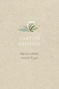 Carton réponse mariage Gaieté (portrait) Beige Carton réponse mariage Gaieté (portrait) Beige