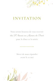 Carton d'invitation mariage Gaieté (portrait) blanc