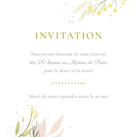 Carton d'invitation mariage Gaieté blanc