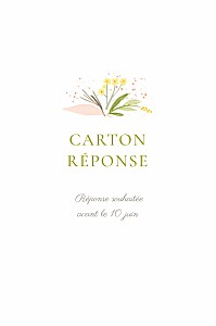 Carton réponse mariage original gaieté (portrait) blanc Carton réponse mariage original gaieté (portrait) blanc