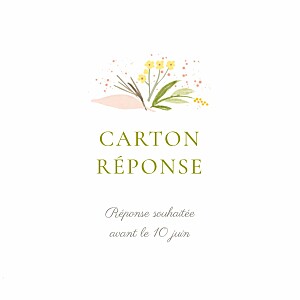 Carton réponse mariage gaieté blanc Carton réponse mariage gaieté blanc