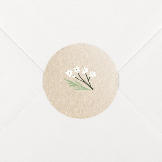 Stickers pour enveloppes mariage Gaieté beige - Vue 1