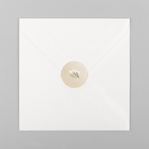 Stickers pour enveloppes mariage Gaieté beige - Vue 2