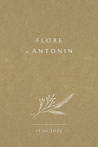 Carton d'invitation mariage marron délicats feuillages kraft Carton d'invitation mariage marron délicats feuillages kraft