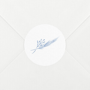 Stickers pour enveloppes mariage Délicats feuillages bleu
