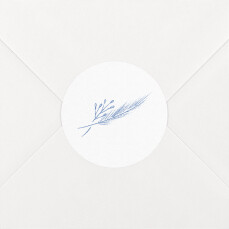 Stickers pour enveloppes mariage Délicats feuillages bleu