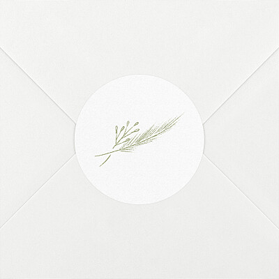 Stickers pour enveloppes mariage vert délicats feuillages vert Stickers pour enveloppes mariage vert délicats feuillages vert
