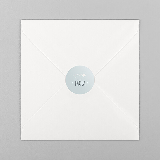 Stickers pour enveloppes naissance Cosmos bleu ciel - Vue 1