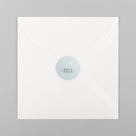 Stickers pour enveloppes naissance Cosmos Bleu ciel - Vue 2 Stickers pour enveloppes naissance Cosmos Bleu ciel - Vue 2