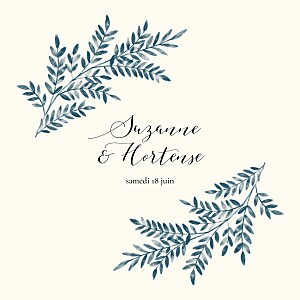 Faire-part de mariage bleu ritournelle (4 pages) bleu Faire-part de mariage bleu ritournelle (4 pages) bleu