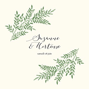Faire-part de mariage ritournelle (4 pages) vert Faire-part de mariage ritournelle (4 pages) vert