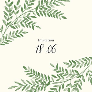 Carton d'invitation mariage classique ritournelle vert Carton d'invitation mariage classique ritournelle vert