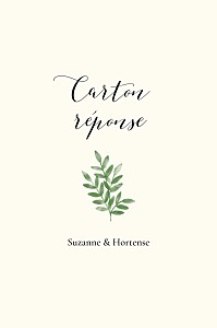 Carton réponse mariage ritournelle (portrait) vert Carton réponse mariage ritournelle (portrait) vert