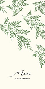 Menu de mariage ritournelle vert Menu de mariage ritournelle vert