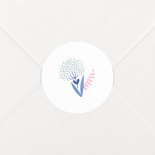 Stickers pour enveloppes naissance Élégant feuillage multicolore Rose - Vue 1