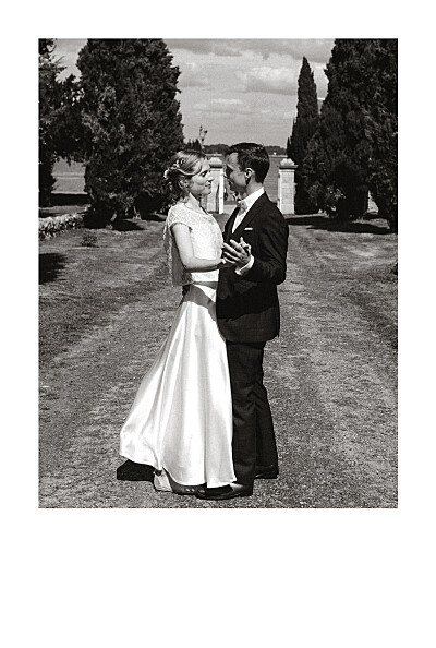 Carte de remerciement mariage Simple photo portrait (dorure) blanc finition