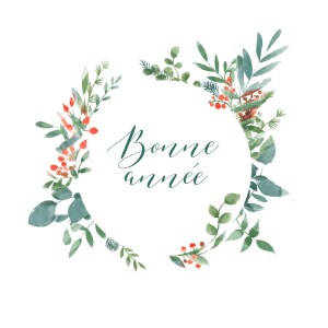 Carte de voeux Solstice d'hiver (4 pages) blanc Carte de voeux Solstice d'hiver (4 pages) blanc