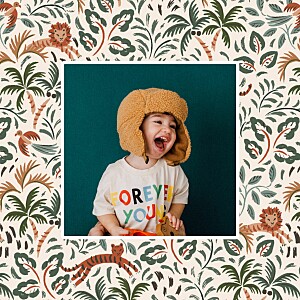 Carte d'anniversaire beige petite jungle beige Carte d'anniversaire beige petite jungle beige