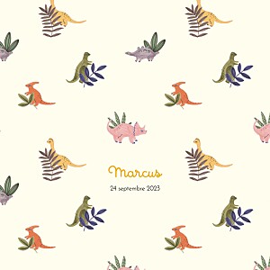 Faire-part de naissance beige mon petit dinosaure (4 pages) beige Faire-part de naissance beige mon petit dinosaure (4 pages) beige