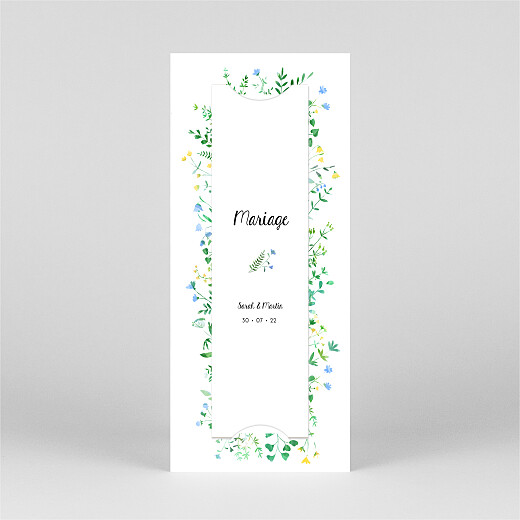 Faire-part de mariage Cadre fleuri (marque page) Blanc - Vue 3 Faire-part de mariage Cadre fleuri (marque page) Blanc - Vue 3