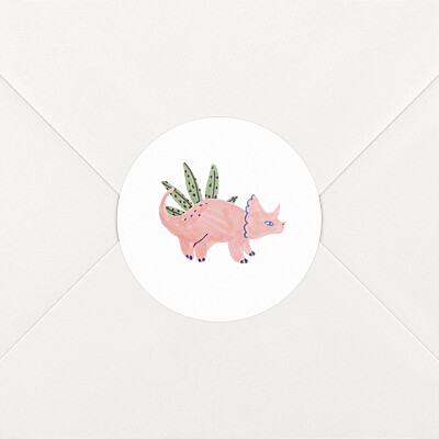 Stickers pour enveloppes naissance garçon mon petit dinosaure rose Stickers pour enveloppes naissance garçon mon petit dinosaure rose