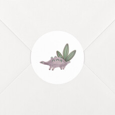 Stickers pour enveloppes naissance Mon petit dinosaure violet