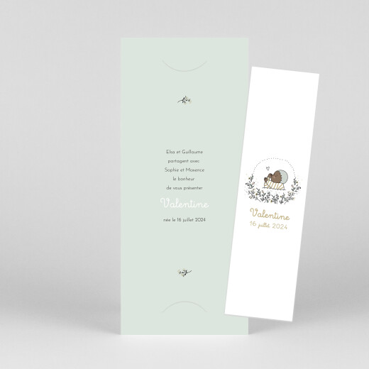 Faire-part de naissance Lovely baby (marque-page) blanc - Vue 1 Faire-part de naissance Lovely baby (marque-page) blanc - Vue 1