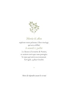 Faire-part de mariage champêtre signature végétale (portrait) toscane Faire-part de mariage champêtre signature végétale (portrait) toscane