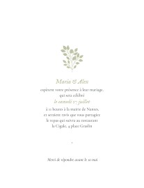 Faire-part de mariage Signature végétale (portrait) toscane