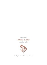 Couverture livret de messe mariage Signature végétale Sienne Couverture livret de messe mariage Signature végétale Sienne
