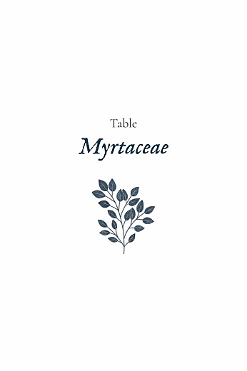 Marque-table mariage Signature végétale Bleu - Recto