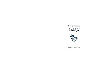 Carte de remerciement mariage bleu signature végétale bleu Carte de remerciement mariage bleu signature végétale bleu